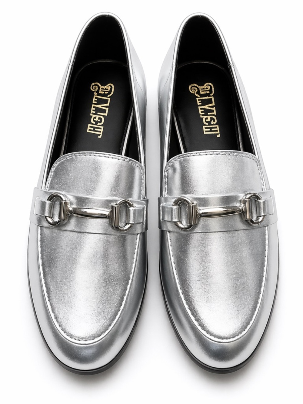 Brash Darcy silver bit loafer slip-on flat shoes size 6.5